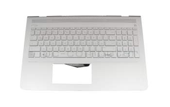 Keyboard incl. topcase DE (german) silver/silver with backlight original suitable for HP Pavilion 15-cd000