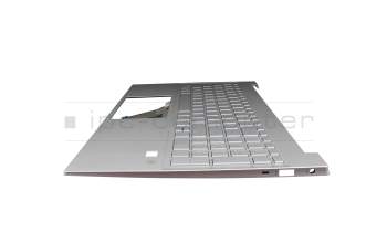 Keyboard incl. topcase DE (german) silver/silver with backlight original suitable for HP Pavilion 15-eg1000