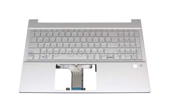 Keyboard incl. topcase DE (german) silver/silver with backlight original suitable for HP Pavilion 15-eh0000