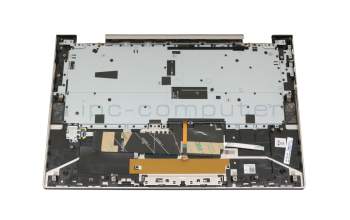 Keyboard incl. topcase DE (german) silver/silver with backlight original suitable for Lenovo Yoga C740-14IML (81TC)