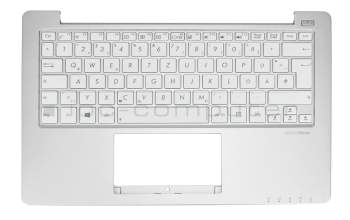 Keyboard incl. topcase DE (german) white/silver original suitable for Asus F201E