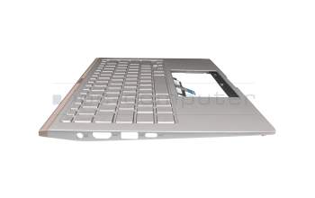 Keyboard incl. topcase DE (german) white/silver with backlight original suitable for Asus ZenBook 14 UX434DA