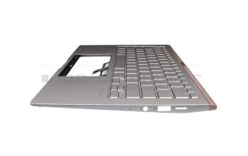 Keyboard incl. topcase DE (german) white/silver with backlight original suitable for Asus ZenBook 14 UX434DA