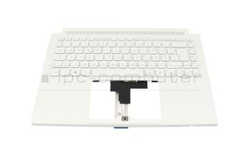 Keyboard incl. topcase DE (german) white/white with backlight (with pen compartment) original suitable for Acer ConceptD 3 (CC314-72)