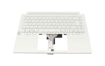 Keyboard incl. topcase DE (german) white/white with backlight (without pen compartment) original suitable for Acer ConceptD 3 (CN314-72)