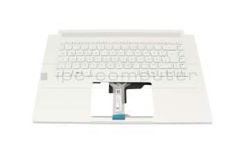 Keyboard incl. topcase DE (german) white/white with backlight original suitable for Acer ConceptD 3 Ezel Pro (CC315-73P)
