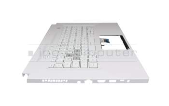 Keyboard incl. topcase DE (german) white/white with backlight original suitable for Asus TUF Dash F15 FX516PM