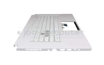 Keyboard incl. topcase DE (german) white/white with backlight original suitable for Asus TUF Dash F15 FX516PR