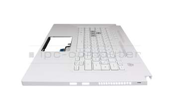Keyboard incl. topcase DE (german) white/white with backlight original suitable for Asus TUF Dash F15 FX516PR