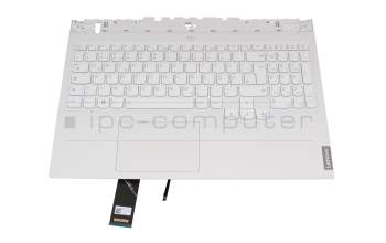 Keyboard incl. topcase DE (german) white/white with backlight original suitable for Lenovo Legion 5-15ACH6H (82JU)