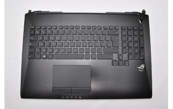 Keyboard incl. topcase FR (french) black/black with backlight original suitable for Asus ROG G750JS