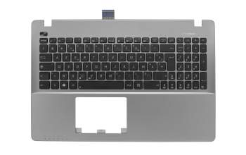 Keyboard incl. topcase FR (french) black/grey original suitable for Asus F550VB