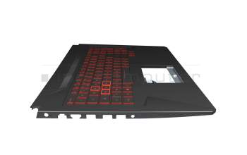 Keyboard incl. topcase FR (french) black/red/black with backlight original suitable for Asus TUF FX705GM