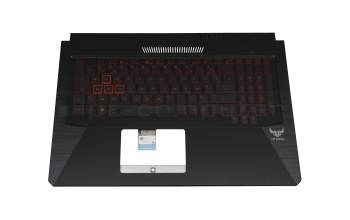Keyboard incl. topcase FR (french) black/red/black with backlight original suitable for Asus TUF Gaming FX765GM