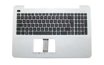 Keyboard incl. topcase FR (french) black/silver original suitable for Asus R556LF