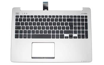 Keyboard incl. topcase FR (french) black/silver original suitable for Asus VivoBook S551LB