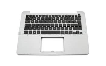 Keyboard incl. topcase FR (french) black/silver original suitable for Asus X302UJ