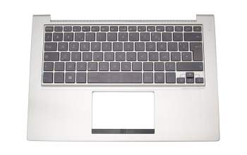 Keyboard incl. topcase FR (french) black/silver with backlight original suitable for Asus ZenBook UX32VD