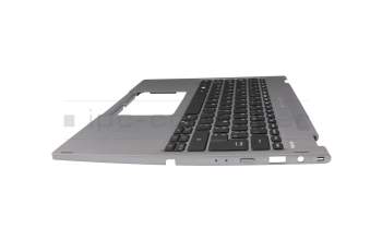 Keyboard incl. topcase FR (french) grey/grey with backlight original suitable for Acer Spin 5 (SP513-55N)