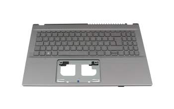 Keyboard incl. topcase FR (french) grey/grey with backlight original suitable for Toshiba Satellite S50W-C