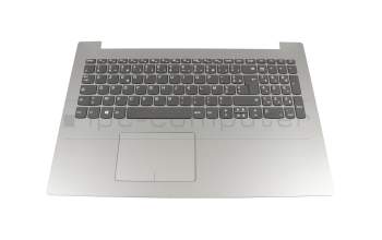 Keyboard incl. topcase FR (french) grey/silver with backlight original suitable for Lenovo IdeaPad 320-15IAP (80XR/81CS)
