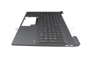 Keyboard incl. topcase FR (french) silver/black with backlight original suitable for HP Envy 17-ch0000