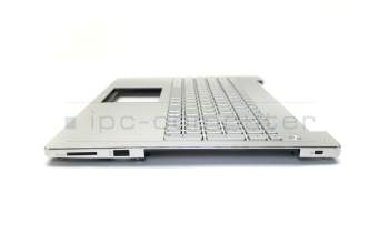 Keyboard incl. topcase FR (french) silver/silver with backlight original suitable for Asus N550JK