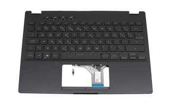 Keyboard incl. topcase GR (greek) black/black with backlight original suitable for Asus ROG Flow X13 GV301QH