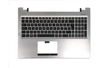 Keyboard incl. topcase GR (greek) black/silver original suitable for Asus S56CA
