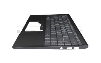 Keyboard incl. topcase IT (italian) grey/black with backlight original suitable for MSI Modern 14 B11SB/B11SBW (MS-14D2)