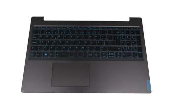 Keyboard incl. topcase PO (portuguese) black/blue/black with backlight original suitable for Lenovo IdeaPad L340-15IRH (81LK)