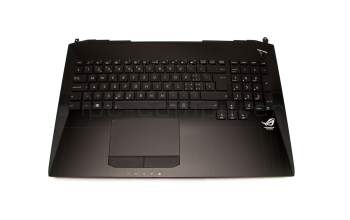 Keyboard incl. topcase SF (swiss-french) black/black with backlight original suitable for Asus ROG G750JH