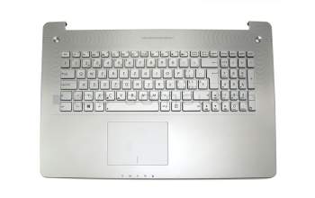 Keyboard incl. topcase SF (swiss-french) silver/silver with backlight original suitable for Asus N750JK