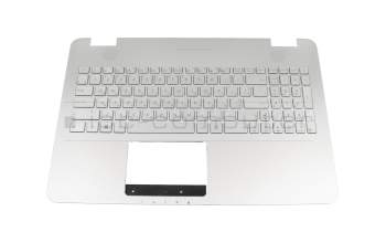 Keyboard incl. topcase UA (ukrainian) silver/silver with backlight original suitable for Asus N551JW