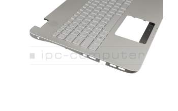 Keyboard incl. topcase UA (ukrainian) silver/silver with backlight original suitable for Asus ROG GL551JK