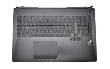 Keyboard incl. topcase UK (english) black/black with backlight original suitable for Asus ROG G750JH