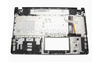 Keyboard incl. topcase US (english) black/silver with backlight original suitable for Asus N56JR