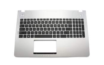 Keyboard incl. topcase US (english) black/silver with backlight original suitable for Asus N56VV