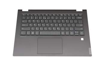 Keyboard incl. topcase US (english) grey/grey with backlight US International original suitable for Lenovo Flex-14API (81SS)