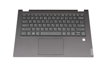 Keyboard incl. topcase US (english) grey/grey with backlight US International original suitable for Lenovo IdeaPad Flex-14IWL (81SQ)