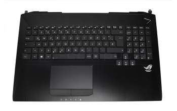 Keyboard incl. topcase black/black with backlight original suitable for Asus ROG G750JS