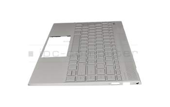 L12735-041 original HP keyboard incl. topcase DE (german) silver/silver with backlight