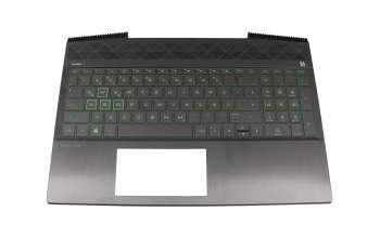 L20671-041 original HP keyboard incl. topcase DE (german) black/green/black with backlight