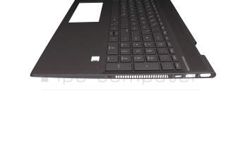 L53987-041 original HP keyboard incl. topcase DE (german) grey/anthracite with backlight