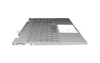 L93226-041 original HP keyboard incl. topcase DE (german) silver/silver with backlight (UMA)