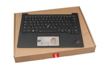 LKTT221027A original Lenovo keyboard incl. topcase DE (german) black/black with backlight and mouse-stick