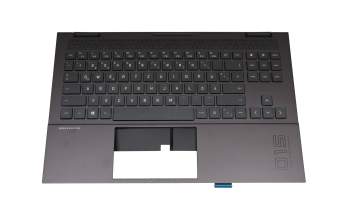 M00666-041 HP keyboard incl. topcase DE (german) black/black with backlight (Mica Silver Aluminium)