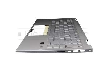 M01289-041 original HP keyboard incl. topcase DE (german) silver/silver with backlight Fingerprint / backlight
