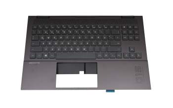 M09321-041 original HP keyboard incl. topcase DE (german) black/black with backlight (Mica Silver Aluminium)