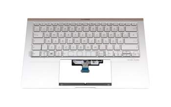 NSK-WRHBU 0G9Z.NFKBU.H0G original Darfon keyboard incl. topcase DE (german) white/silver with backlight